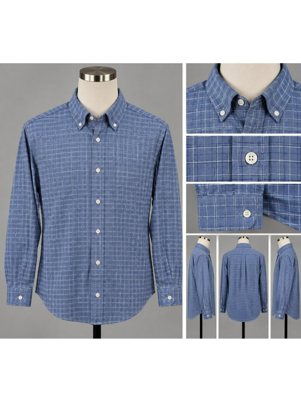 Brooks Brothers Milano Oxford OCBD Shirt Mens 15.5 M Blue Made USA Button Down